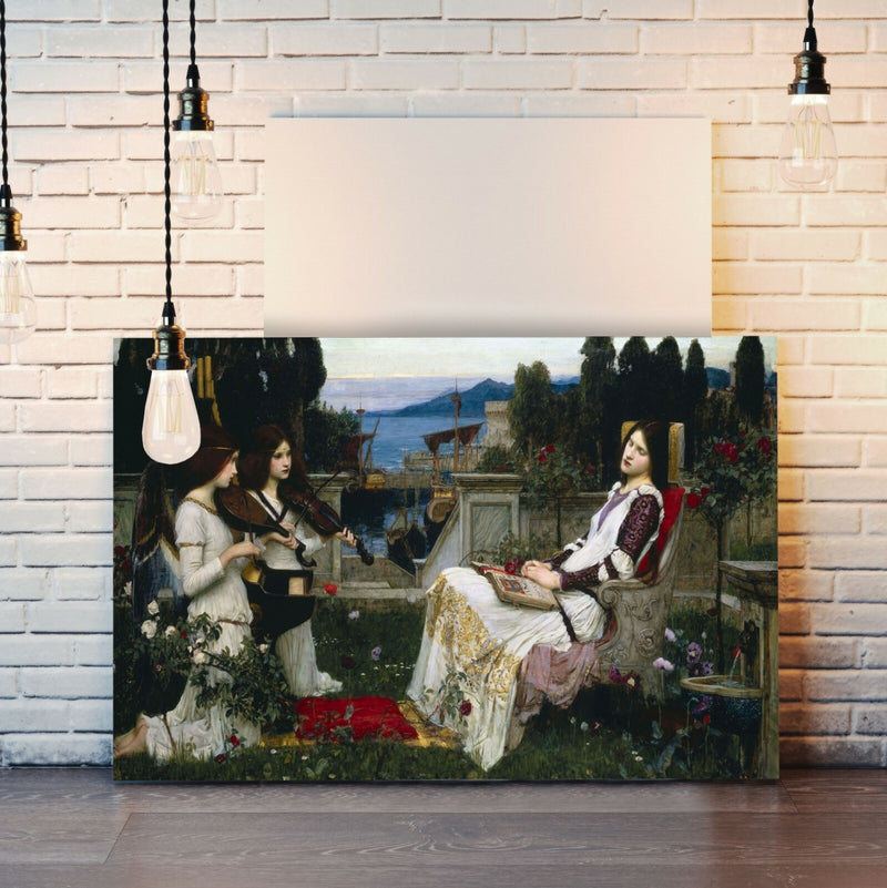 Canvas Wall Art – Framed John William Waterhouse St Cecelia Painting Print with Premium Varnish Finish