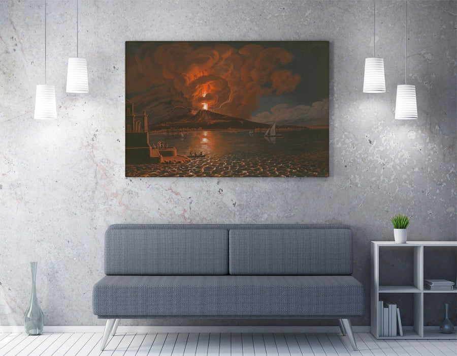 Volcano Canvas Art - Italian Volcano Print With Vibrant Color & Premium Varnish Finish