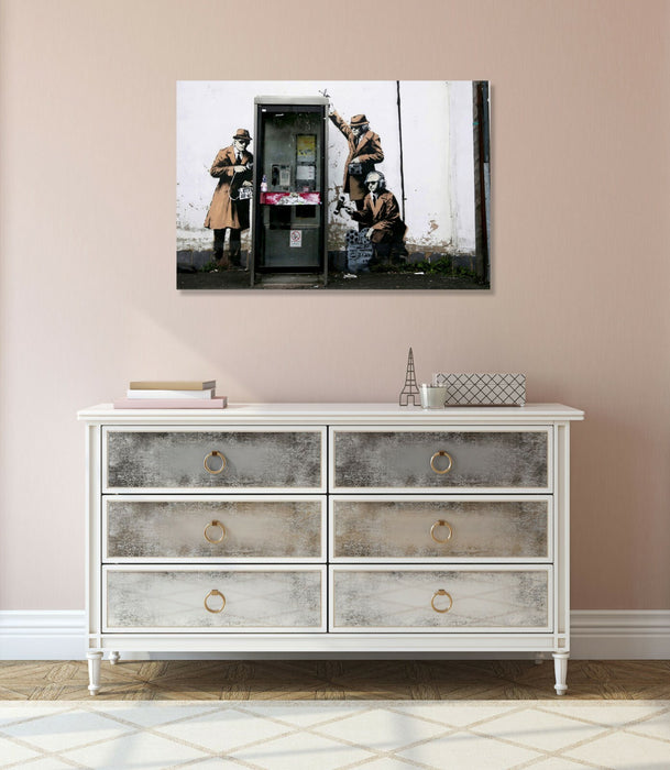 BANKSY CANVAS STREET WALL ART PRINT GRAFFITI ARTWORK  SPIES