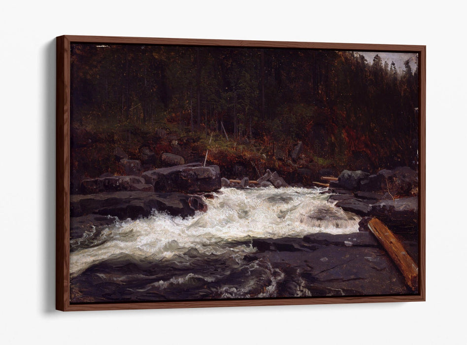 Float Effect Canvas Art - Waterfall Wall Decor Telemark Landscape Print With Premium Satin Varnish