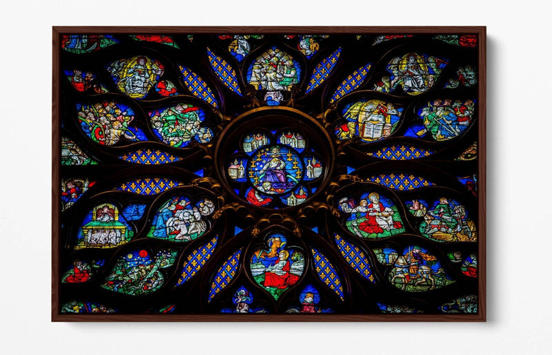 Stained Glass Canvas - Multi Colour Print Float Effect Frame | Handmade Wall Art