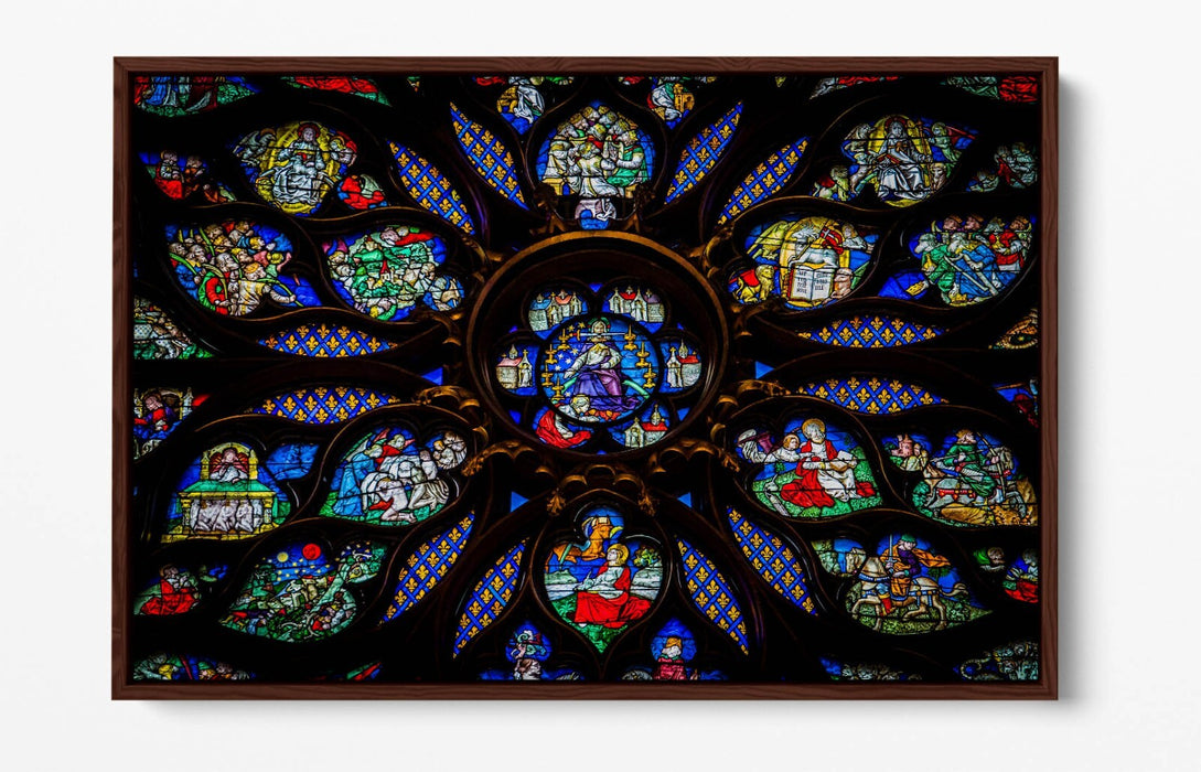 Stained Glass Canvas - Multi Colour Print Float Effect Frame | Handmade Wall Art