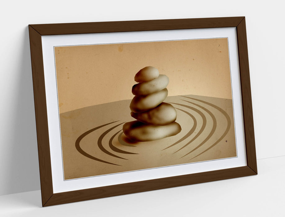 ABSTRACT ZEN STONE STACK HOME DECOR -FRAMED ART POSTER PICTURE PRINT
