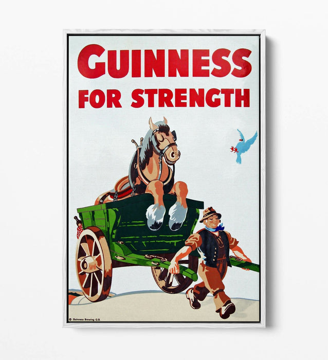 Vintage Canvas Art – Guinness Poster Print on Float Effect Canvas Wall Art