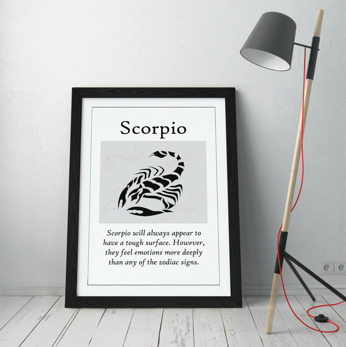 SCORPIO STAR SIGN ZODIAC ASTOLOGY QUOTE SLOGAN -FRAMED WALL ART PICTURE PRINT