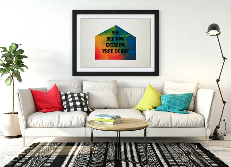 Framed Wall Art – Irish Wall Decor Featuring Banksy Style Print & Butterfly Brains Artwork