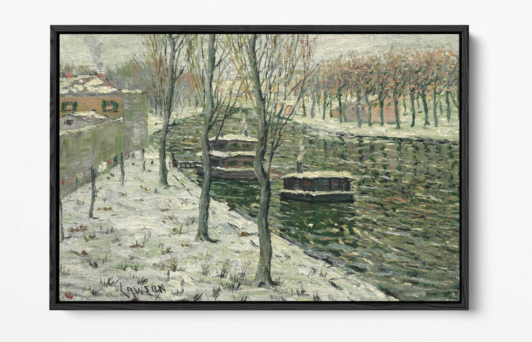 ERNEST LAWSON, HOUSEBOATS -FLOAT EFFECT CANVAS WALL ART PIC PRINT
