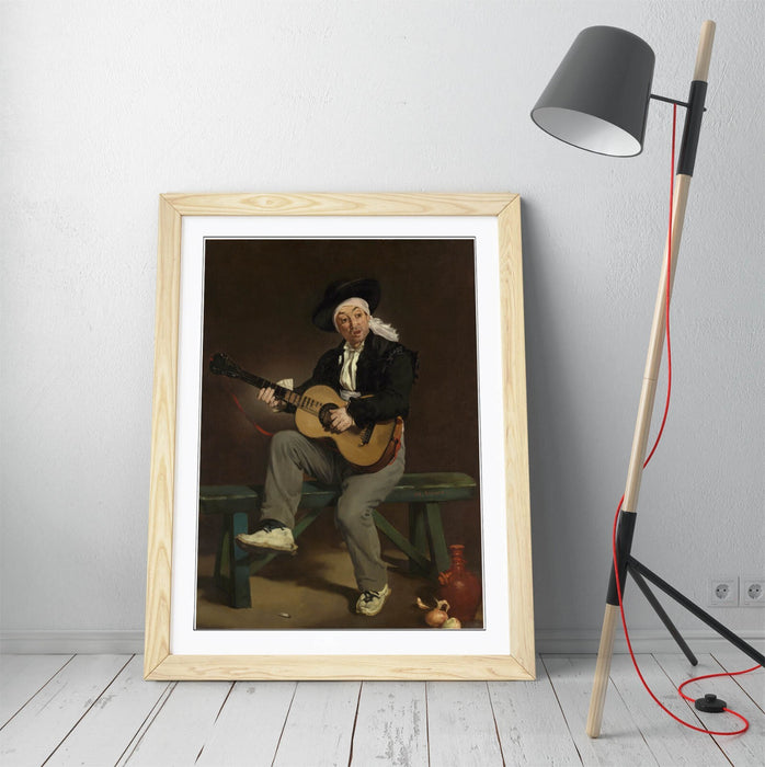 Framed Art Poster – Edouard Manet Spanish Singer Painting | Handmade Woodgrain Frame