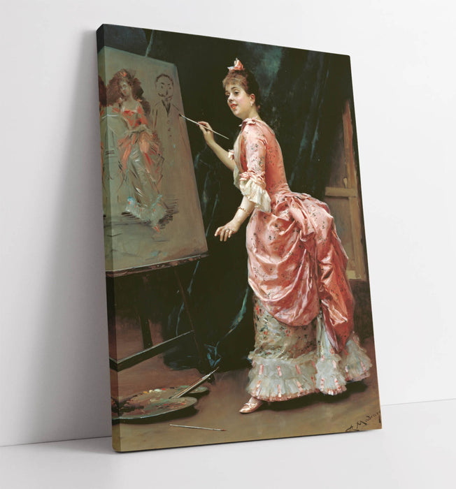 Canvas Wall Art - Raimundo Madrazo Mischief Of The Model Handmade Print
