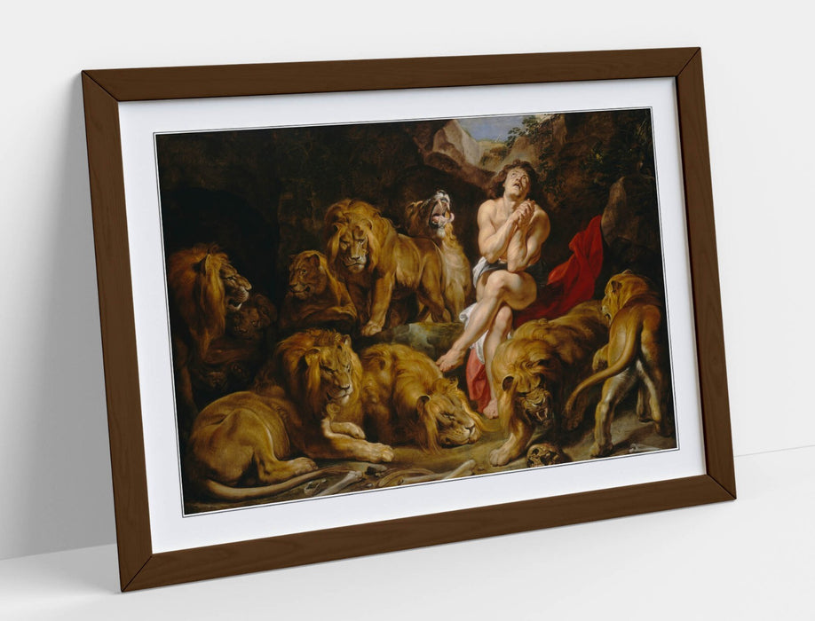 PETER PAUL RUBENS, DANIEL IN THE LION'S DEN -FRAMED ART POSTER PRINT 4 SIZES