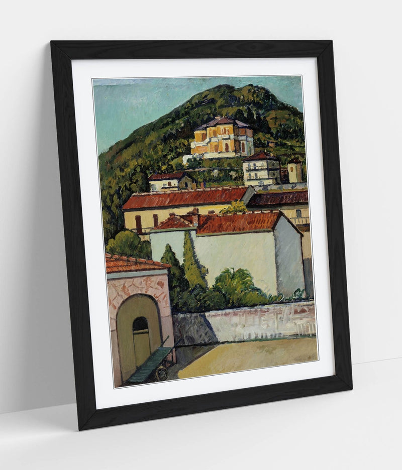 Framed Art Poster - Pietro Marussig, Landscape From Liguria | Handmade Matte Paper Print