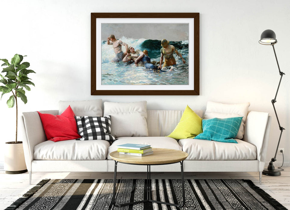 Framed Wall Art - Winslow Homer Undertow Poster Print on Matte Paper, Ready to Hang