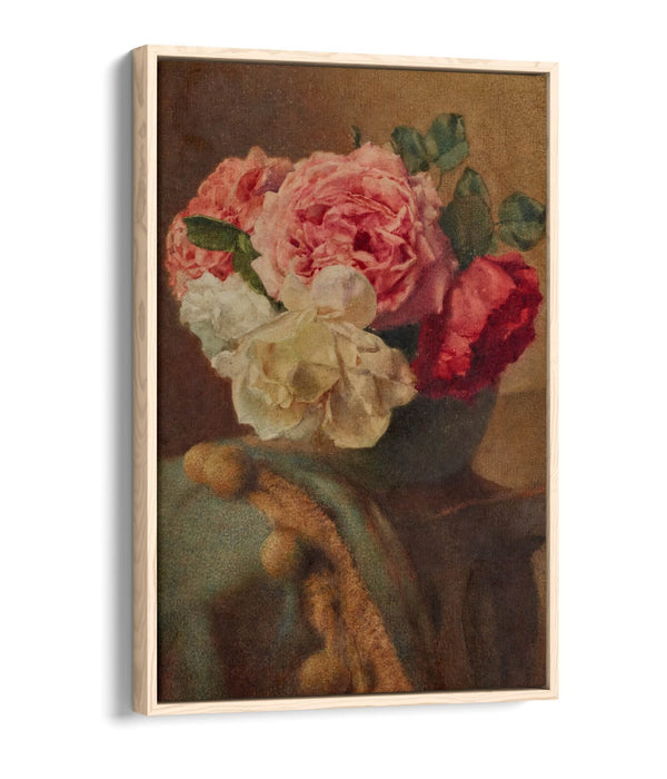 Float Effect Canvas Art - William John Wainwright Roses Floral Print on Premium Frame