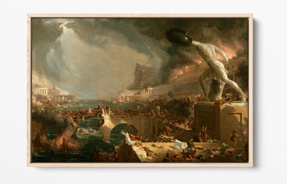 Canvas Wall Art Print – Thomas Cole Empire Destruction Float Effect Premium Canvas