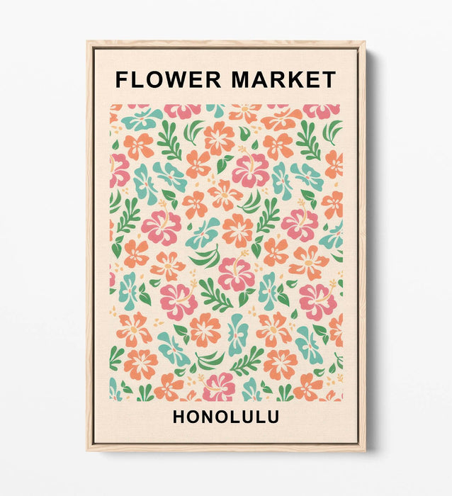 Floral Canvas Art Print - Contemporary Wall Decor With Float Effect Frame