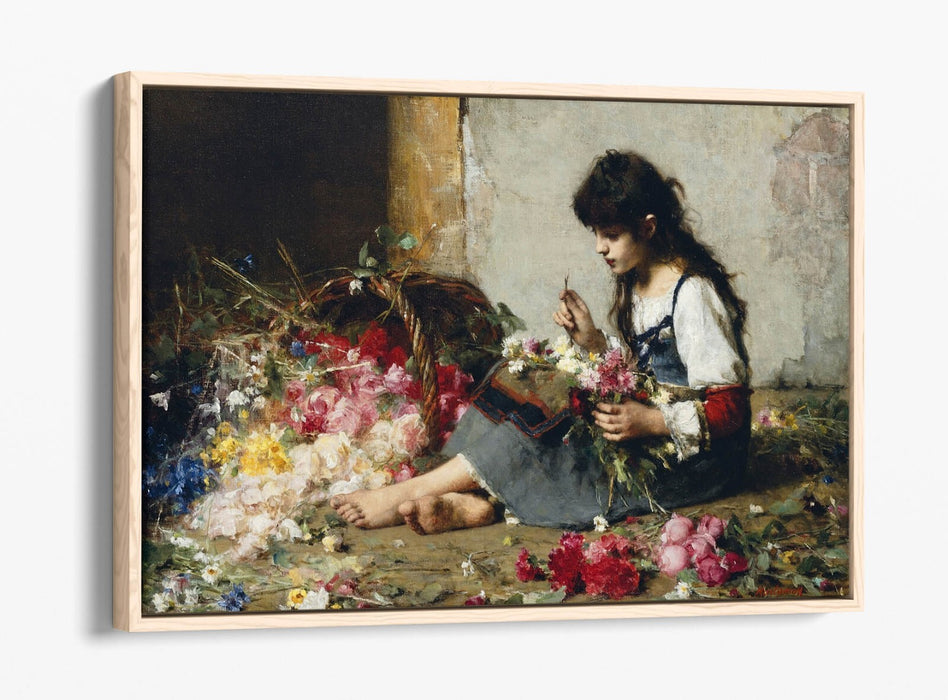 Canvas Wall Art Print - Flower Girl Float Effect on Handmade MDF Frame