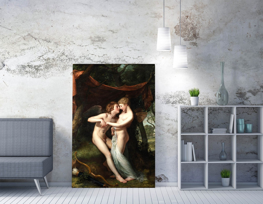 HUGH DOUGLAS HAMILTON, CUPID AND PSYCHE -CANVAS WALL ART ARTWORK PRINT