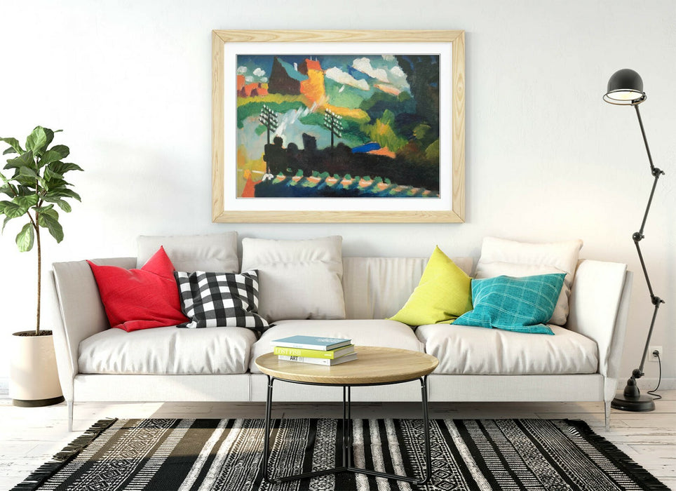 WASSILY KANDINSKY, RAILROAD AT MURNAU -FRAMED WALL ART PICTURE PRINT ARTWORK