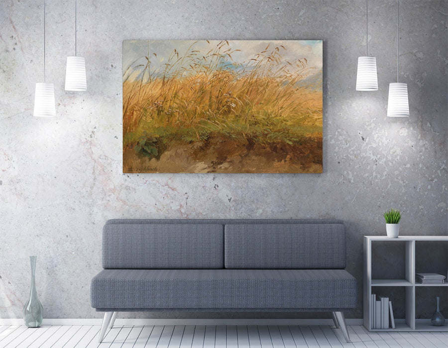 Canvas Wall Art - Johann Fischbach Meadow Painting Art | Handmade Canvas Print