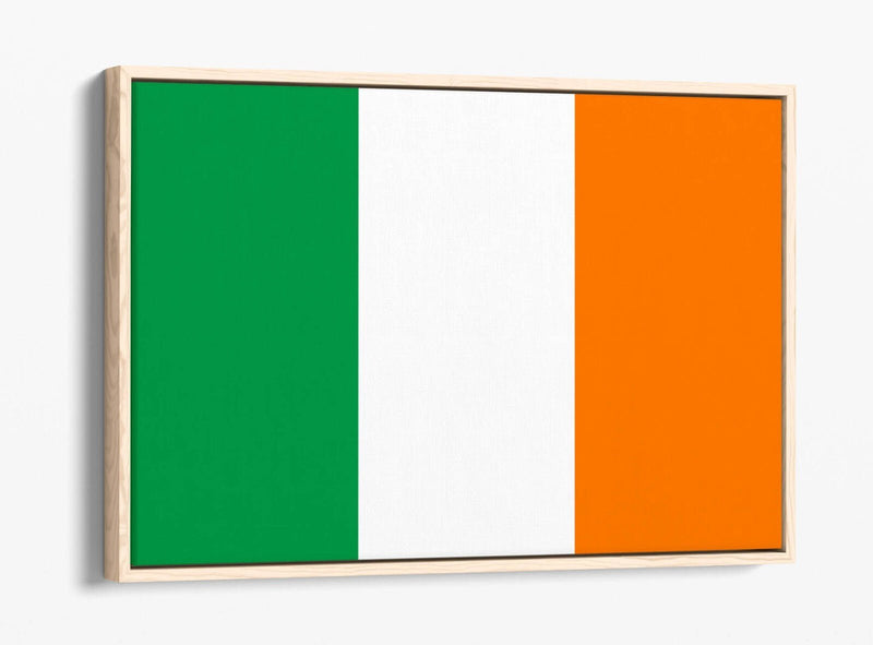 Irish Flag Canvas Art - Tricolour Float Effect Wall Decor on MDF Frame