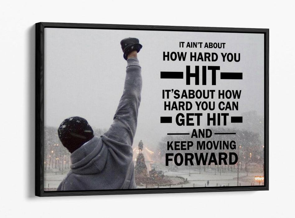 Float Effect Canvas Art – Rocky Steps Motivational Quote On Premium MDF Frame