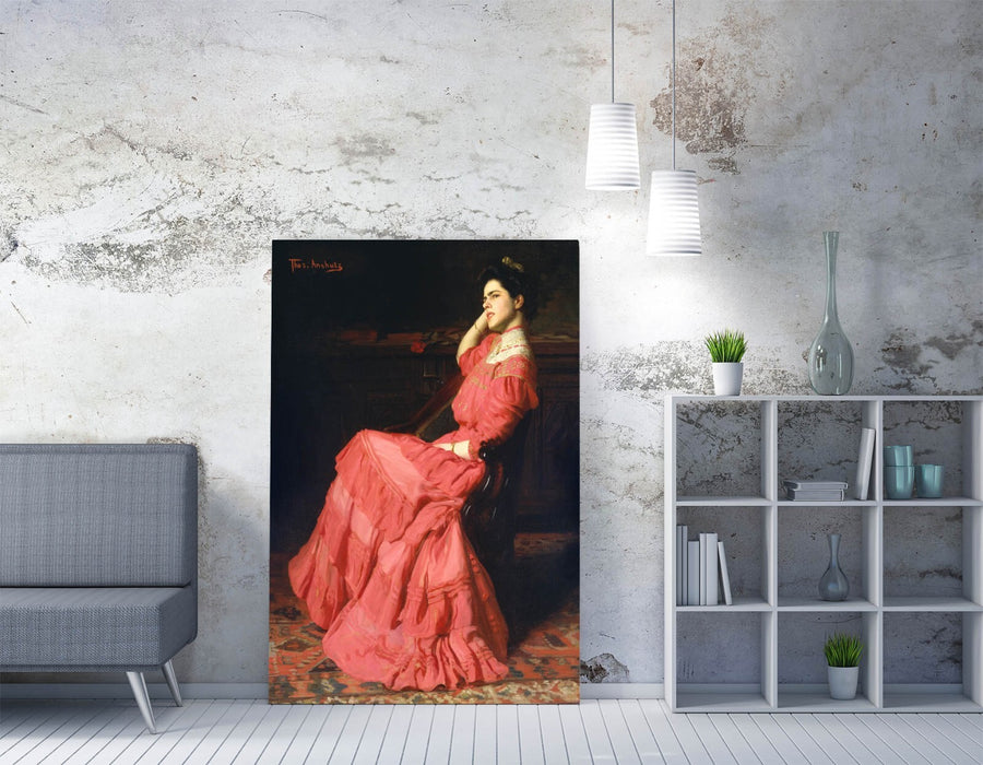 THOMAS ANSHUTZ, A ROSE -CANVAS WALL ART ARTWORK PRINT