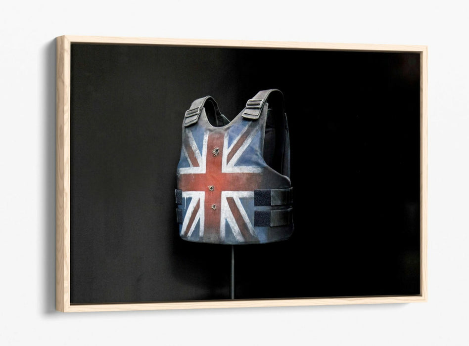 BANKSY UNION JACK STAB VEST -FLOAT EFFECT CANVAS WALL ART PIC PRINT- STORMZY