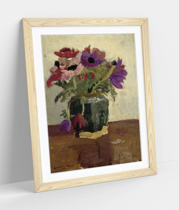 Framed Art Poster With Classic Floral Artwork – George Hendrik Breitner Anemones Print