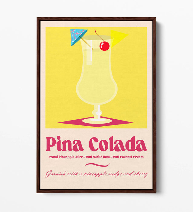 Pina Colada Canvas Art – Vibrant Cocktail Wall Decor | Float Effect Canvas Print