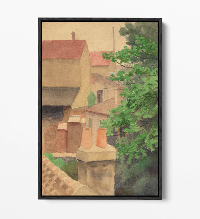 Canvas Wall Art - Thomas Anshutz Rooftops Float Effect Print on MDF Frame