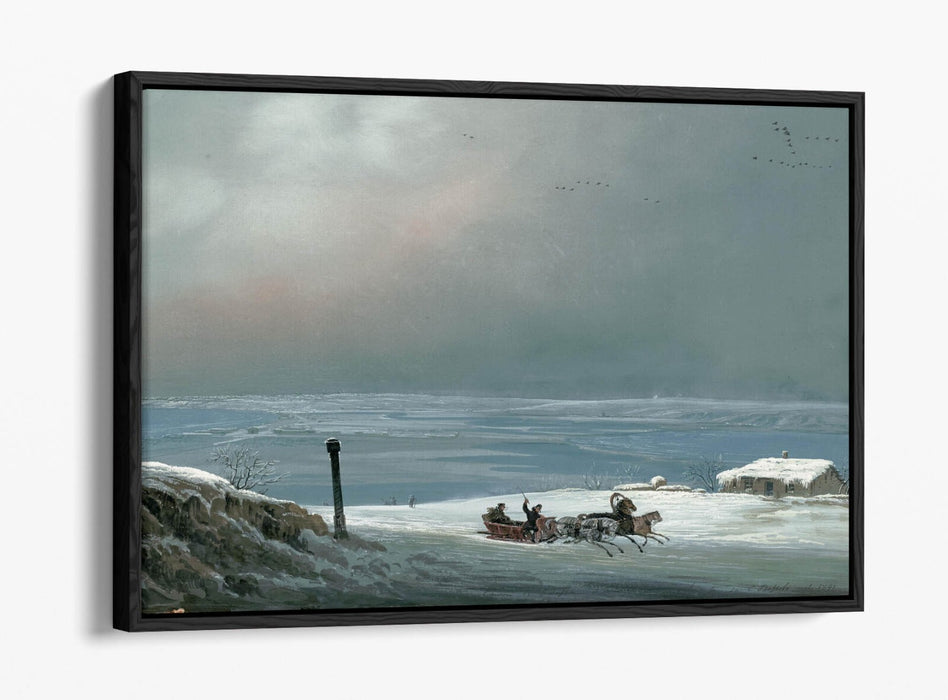 CARLO BOSSOLI, ODESSA SURROUNDINGS IN WINTER -FLOAT EFFECT CANVAS WALL ART PRINT