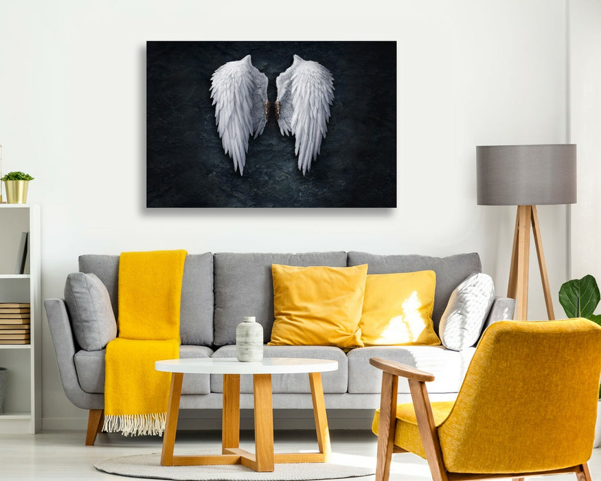 FALLEN BROKEN ANGEL WINGS BANKSY WHITE CANVAS STREET WALL ART PICTURE PRINT  XL