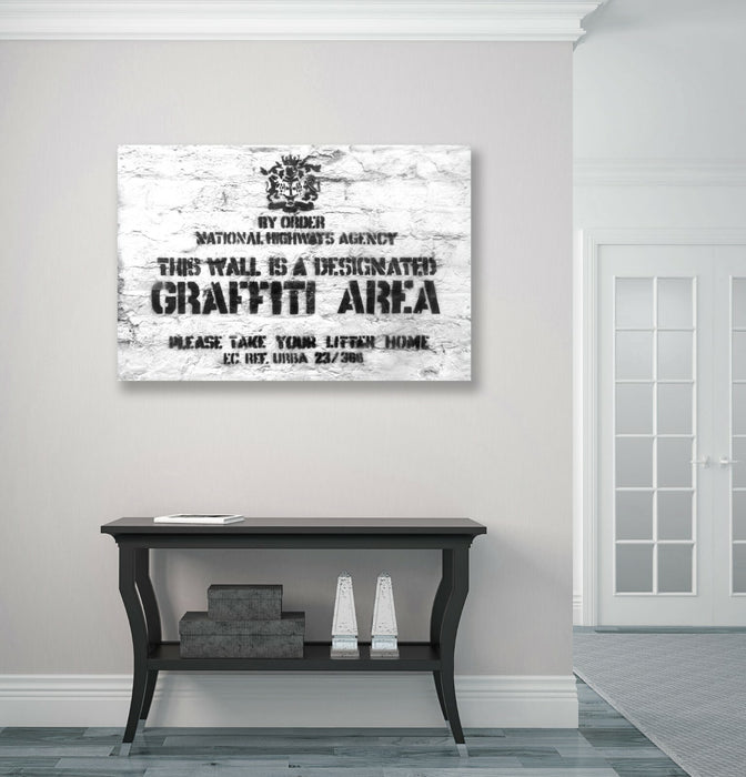 BANKSY - DESIGNATED GRAFFITI AREA -  CANVAS STREET WALL ART PRINT ARTWORK