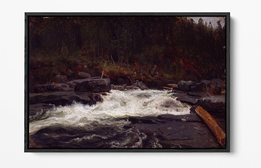 Float Effect Canvas Art - Waterfall Wall Decor Telemark Landscape Print With Premium Satin Varnish
