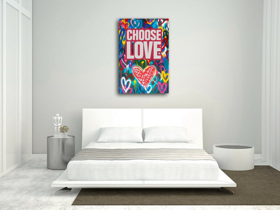 Canvas Wall Art - Choose Love Heart Wall Decor | Framed Print, Ready to Hang
