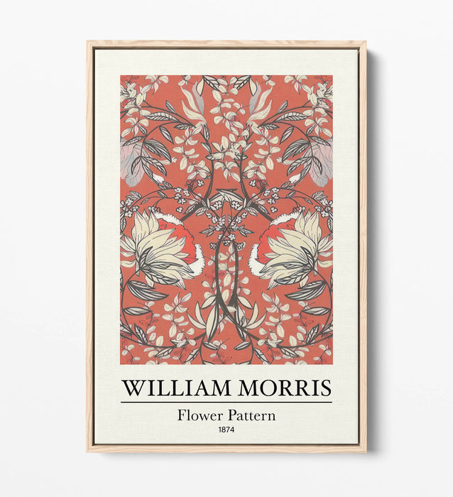 Floral Canvas Art – Handmade UK Canvas With Vibrant Flower Pattern Print & Float Effect Frame