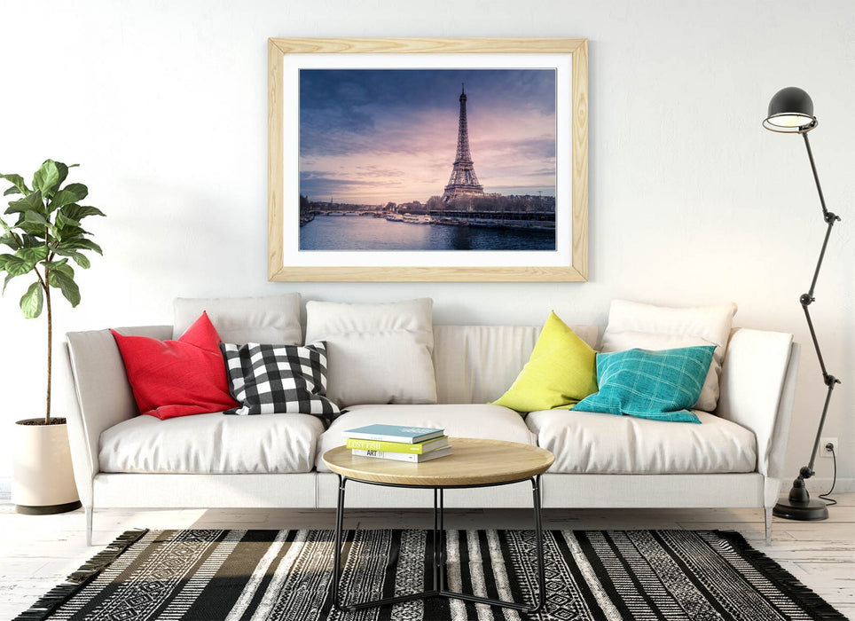 Paris Wall Art – Framed Eiffel Tower Poster | River View Artwork | UK Handmade Frame