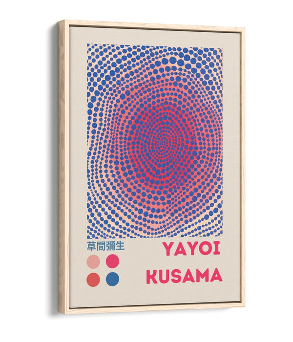 Float Effect Canvas Art – Yayoi Kusama Abstract Contemporary Wall Decor with 30mm Deep Frame