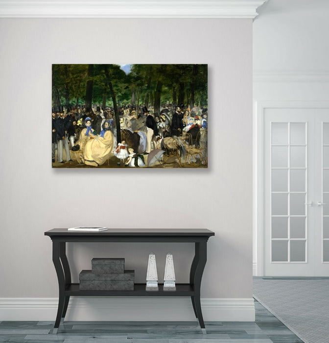 Canvas Wall Art - Edouard Manet Music in the Tuileries Print on Archival Grade Canvas