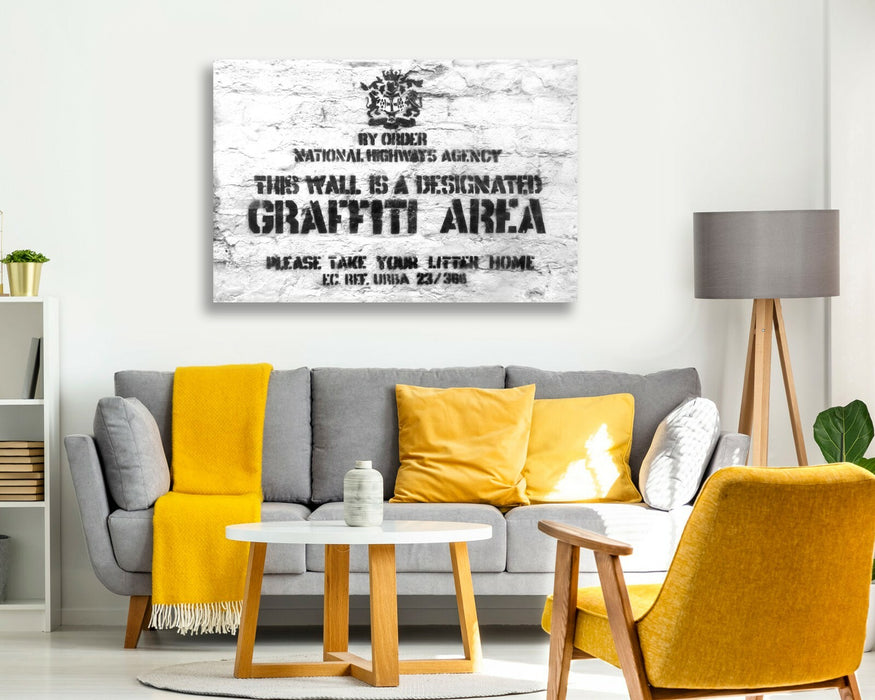 BANKSY - DESIGNATED GRAFFITI AREA -  CANVAS STREET WALL ART PRINT ARTWORK