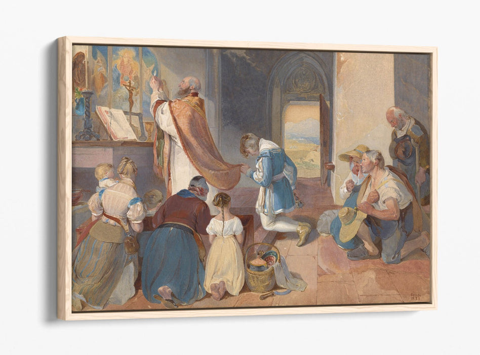 Canvas Wall Art – Peter Fendi Fridolin Assists With Holy Mass | Float Effect Print