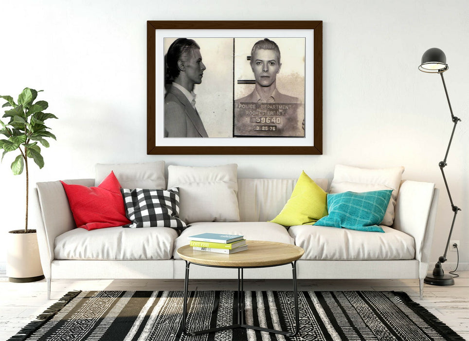 DAVID BOWIE MUGSHOT 2 -ART FRAMED POSTER PICTURE PRINT ARTWORK- BLACK & WHITE
