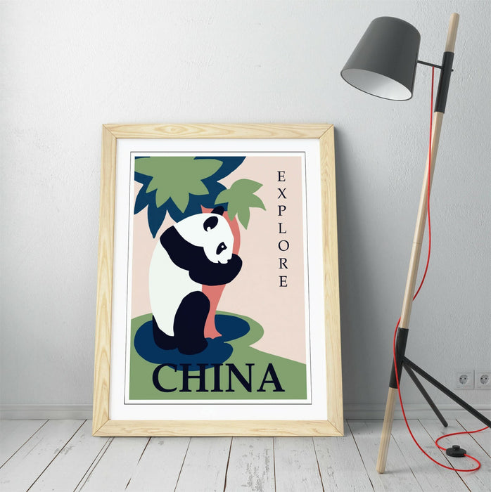 Vintage Travel Poster – Retro Wall Art With Handmade Framed Picture Print
