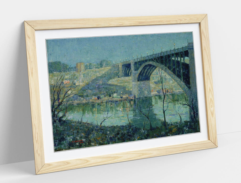 Framed Wall Art – Ernest Lawson Spring Night Harlem River Painting Print 4 Sizes