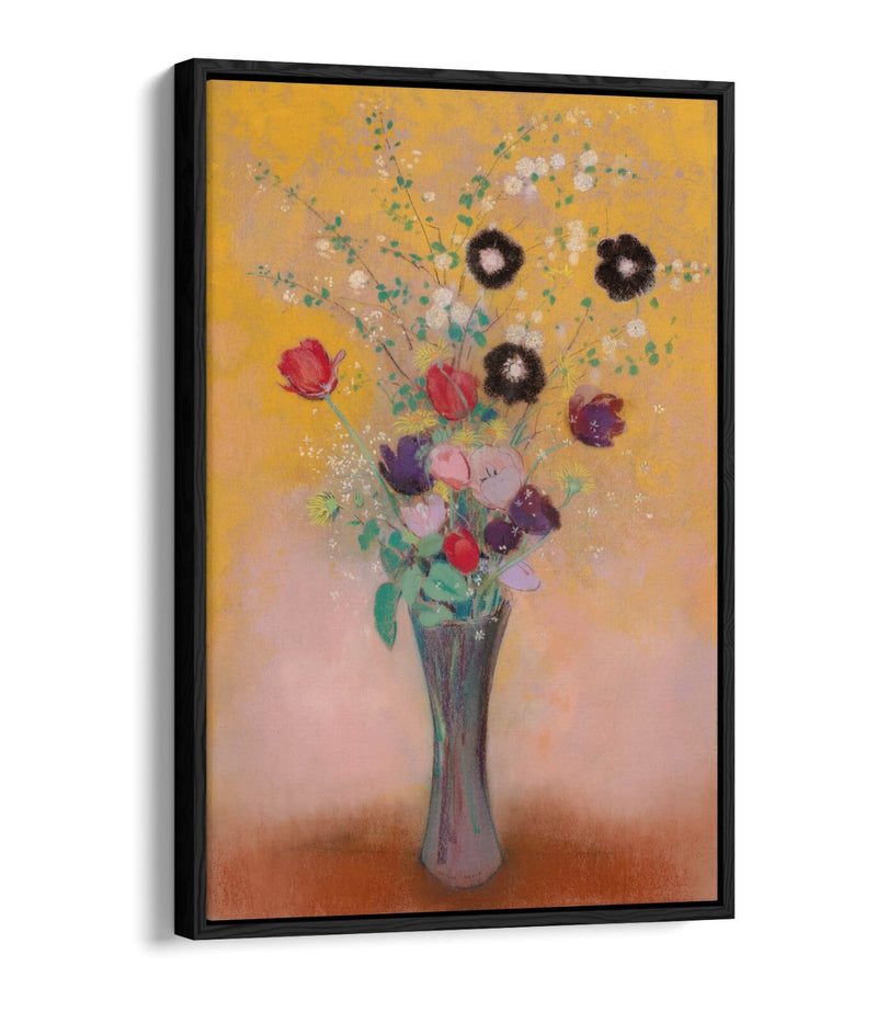 Float Effect Canvas Art - Odilon Redon Vase Of Flowers On Premium MDF Frame