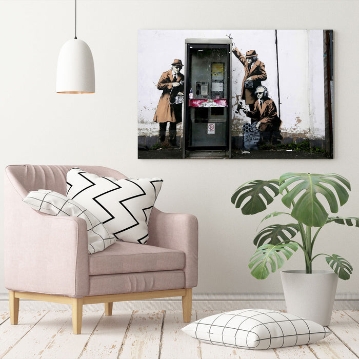 BANKSY CANVAS STREET WALL ART PRINT GRAFFITI ARTWORK  SPIES
