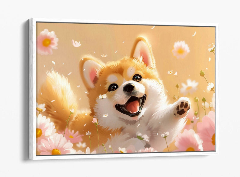 Shiba Inu Canvas Art - Cute Dog Wall Decor | Float Effect Canvas Print