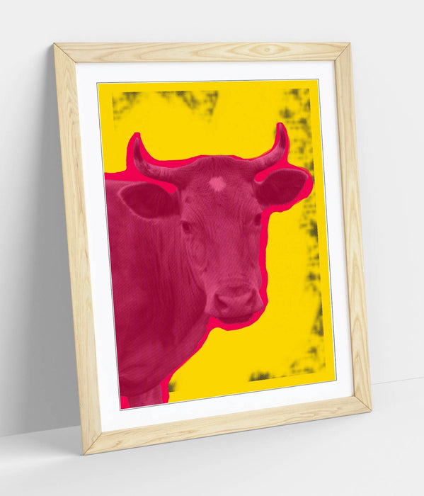 PINK COW POP ART WARHOL INSPIRED -ART FRAMED POSTER PICTURE PRINT ARTWORK