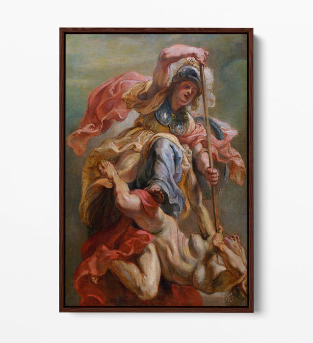 PETER PAUL RUBENS, MINERVA SLAYING DISCORD -FLOAT EFFECT CANVAS WALL ART PRINT