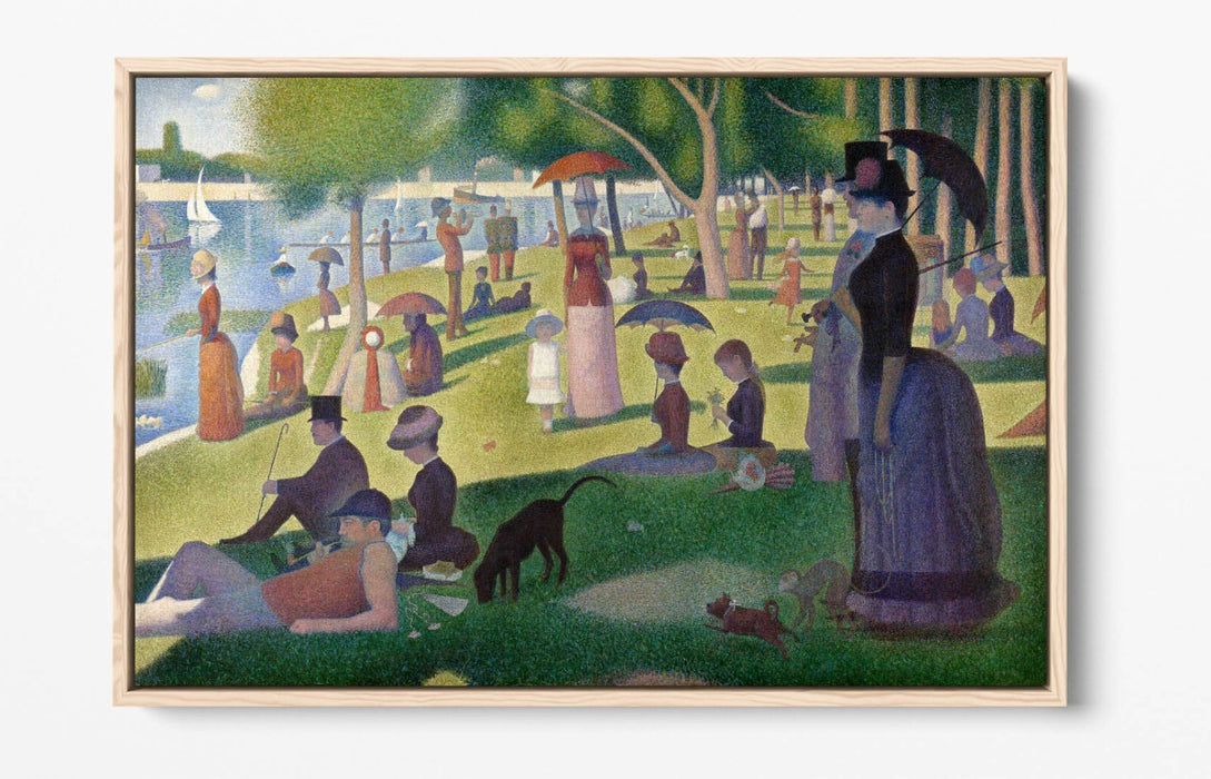 GEORGES SEURAT, SUNDAY ON LA GRANDE JATTE -FLOAT EFFECT CANVAS WALL ART PRINT